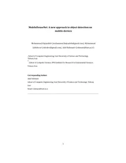 MobileDenseNet: A new approach to object detection on mobile devices