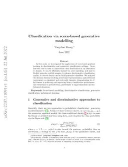 Classification via score-based generative modelling