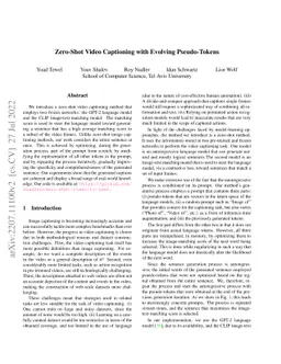 Zero-Shot Video Captioning with Evolving Pseudo-Tokens