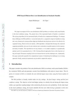 SPRT-based Efficient Best Arm Identification in Stochastic Bandits