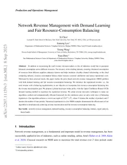 Network Revenue Management with Demand Learning and Fair
  Resource-Consumption Balancing