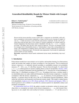 Generalized Identifiability Bounds for Mixture Models with Grouped
  Samples