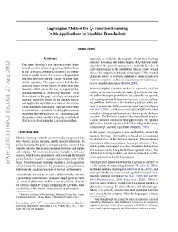 Lagrangian Method for Q-Function Learning (with Applications to Machine
  Translation)