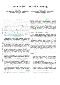 Adaptive Soft Contrastive Learning