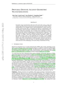 Provable Defense Against Geometric Transformations