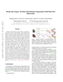 Divide and Conquer: 3D Point Cloud Instance Segmentation With Point-Wise
  Binarization