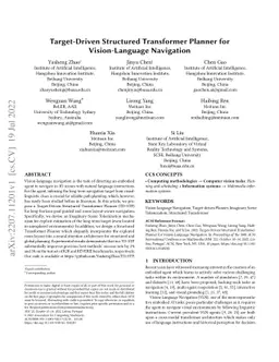 Target-Driven Structured Transformer Planner for Vision-Language
  Navigation