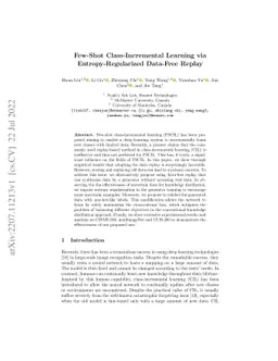 Few-Shot Class-Incremental Learning via Entropy-Regularized Data-Free
  Replay