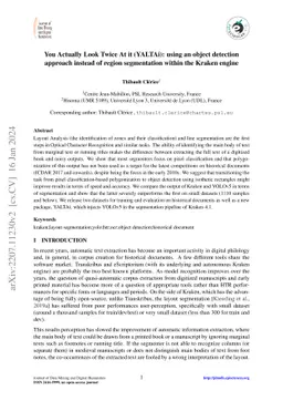 You Actually Look Twice At it (YALTAi): using an object detection
  approach instead of region segmentation within the Kraken engine