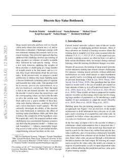 Discrete Key-Value Bottleneck