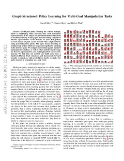 Graph-Structured Policy Learning for Multi-Goal Manipulation Tasks