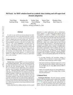 PieTrack: An MOT solution based on synthetic data training and
  self-supervised domain adaptation