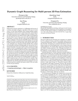 Dynamic Graph Reasoning for Multi-person 3D Pose Estimation