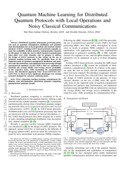 Quantum Machine Learning for Distributed Quantum Protocols with Local
  Operations and Noisy Classical Communications