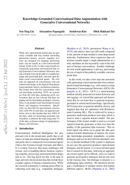 Knowledge-Grounded Conversational Data Augmentation with Generative
  Conversational Networks