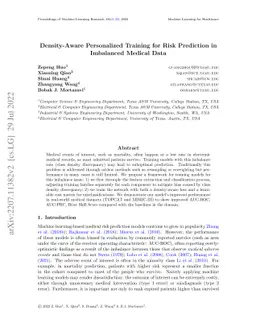Density-Aware Personalized Training for Risk Prediction in Imbalanced
  Medical Data