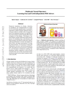 Multiscale Neural Operator: Learning Fast and Grid-independent PDE
  Solvers