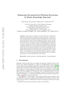 Enhancing Document-level Relation Extraction by Entity Knowledge
  Injection