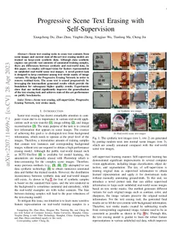 Progressive Scene Text Erasing with Self-Supervision