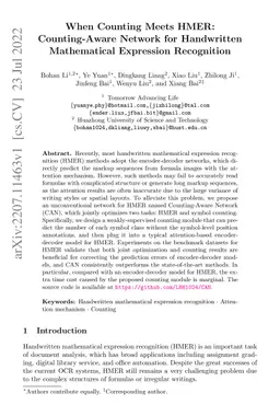 When Counting Meets HMER: Counting-Aware Network for Handwritten
  Mathematical Expression Recognition