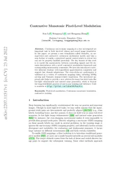 Contrastive Monotonic Pixel-Level Modulation