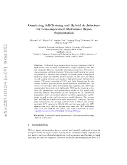 Combining Self-Training and Hybrid Architecture for Semi-supervised
  Abdominal Organ Segmentation