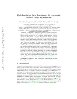 High-Resolution Swin Transformer for Automatic Medical Image
  Segmentation
