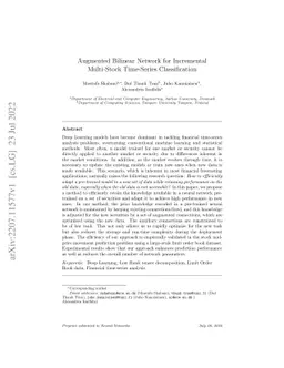 Augmented Bilinear Network for Incremental Multi-Stock Time-Series
  Classification
