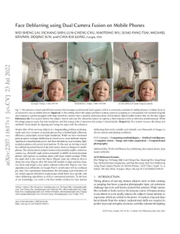 Face Deblurring using Dual Camera Fusion on Mobile Phones