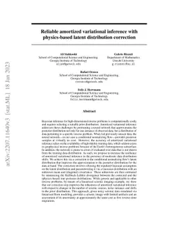 Reliable amortized variational inference with physics-based latent
  distribution correction
