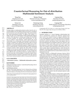 Counterfactual Reasoning for Out-of-distribution Multimodal Sentiment
  Analysis