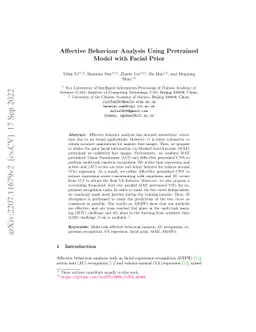 Affective Behaviour Analysis Using Pretrained Model with Facial Priori