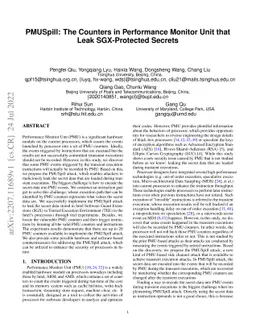 PMUSpill: The Counters in Performance Monitor Unit that Leak
  SGX-Protected Secrets