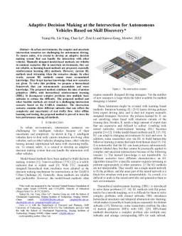 Adaptive Decision Making at the Intersection for Autonomous Vehicles
  Based on Skill Discovery