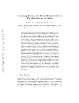 Combining Internal and External Constraints for Unrolling Shutter in
  Videos