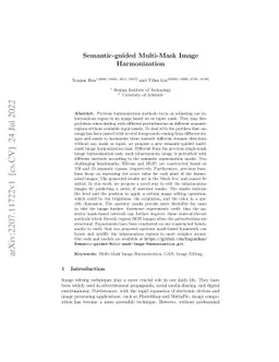 Semantic-guided Multi-Mask Image Harmonization
