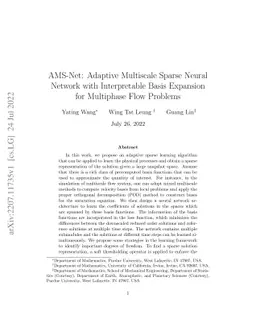 AMS-Net: Adaptive Multiscale Sparse Neural Network with Interpretable
  Basis Expansion for Multiphase Flow Problems