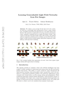Learning Generalizable Light Field Networks from Few Images