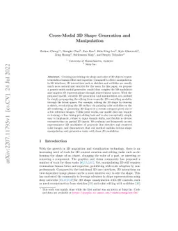 Cross-Modal 3D Shape Generation and Manipulation