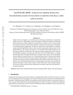 $\textit{FastSVD-ML-ROM}$: A Reduced-Order Modeling Framework based on
  Machine Learning for Real-Time Applications