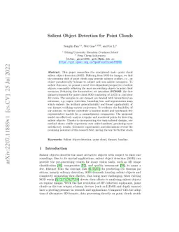 Salient Object Detection for Point Clouds
