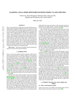 Learning a Dual-Mode Speech Recognition Model via Self-Pruning
