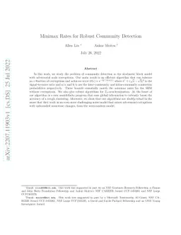 Minimax Rates for Robust Community Detection