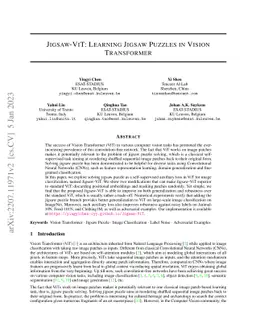 Jigsaw-ViT: Learning Jigsaw Puzzles in Vision Transformer