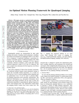 An Optimal Motion Planning Framework for Quadruped Jumping