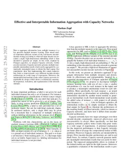Effective and Interpretable Information Aggregation with Capacity
  Networks