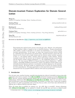 Domain-invariant Feature Exploration for Domain Generalization
