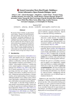 Neural Generation Meets Real People: Building a Social, Informative
  Open-Domain Dialogue Agent