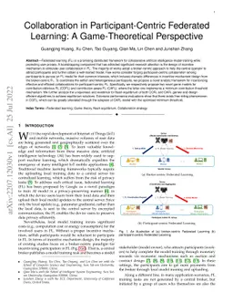 Collaboration in Participant-Centric Federated Learning: A
  Game-Theoretical Perspective