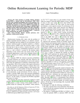 Online Reinforcement Learning for Periodic MDP